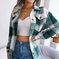 thumbnail image 4 of Women Plaid Jacket, Single Breasted Coat Open Cuffs Long Sleeve Polyester Fabric For Daily Wear, 4 of 8