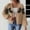 Khaki, variant on Qulqfy Trendy Women Cardigan Sweater Open Front Black Knit Lantern Sleeve with Bows Shirts Light Weight Sweater for Women L