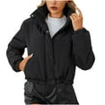 thumbnail image 2 of WFJCJPAF Clearance! Winter Coats for Women Clearance under $20,Fashion Women Long Sleeved Button Solid Designs Relaxed Bandage Parkas, 2 of 6