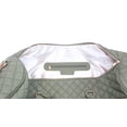 thumbnail image 6 of Women's Quilted Leather Weekender Travel Duffel Bag With Rose Gold Hardware - Large 22" Size - Cute Satin Inner Lining - Olive Green, 6 of 6