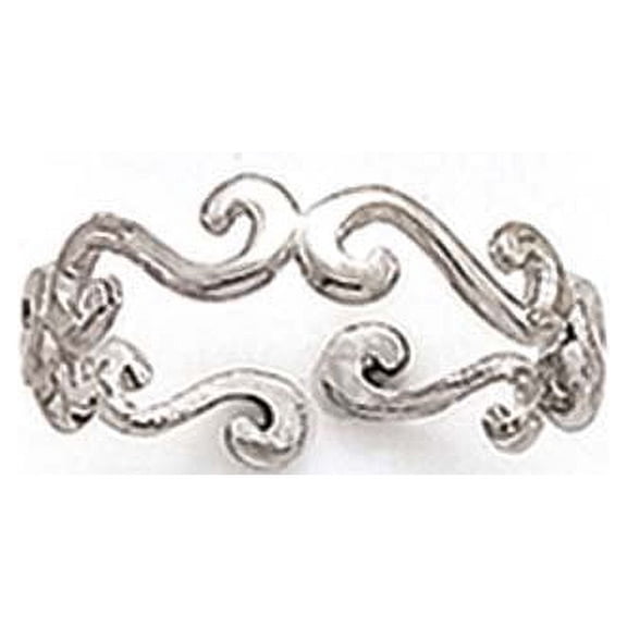 14k White Gold Swirl Toe Ring - 1.0 Grams