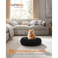 thumbnail image 2 of Cama de Perros, Cama para Mascotas, Diámetro de 60 cm, Cojín Central Extraíble y Lavable, Alfombra de Felpa, Negro Tinta, 2 of 5