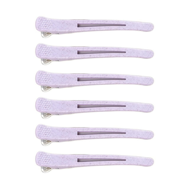 6 pinzas de pico de pato para peluquería, accesorios antideslizantes para cortar el cabello. Violeta