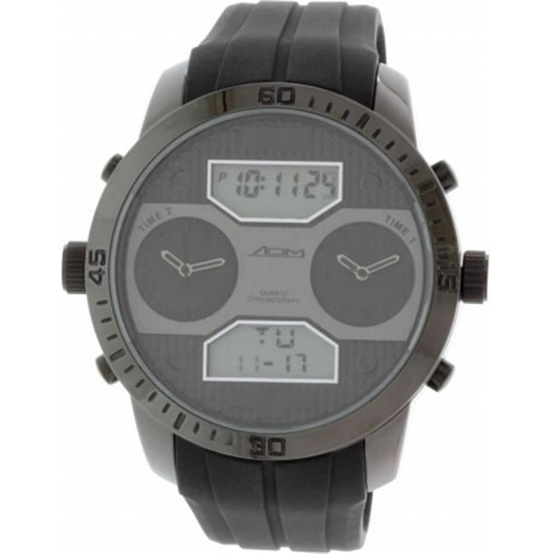 Zeon America Zeon America ADS 4001 BLK Mens Twin Cities Black Silicone Quartz Watch Walmart