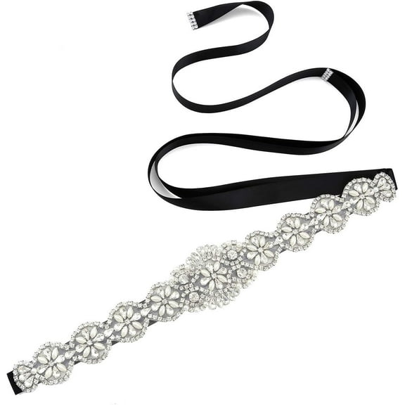 Zhengup Women Bridal Belt Wedding Belts Sashes Rhinestone Crystal Beads Belt For Bridal Gowns