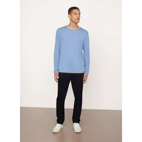 Vince Men's Pima Lightweight Double Layer T-Shirt Colony Blue/ H Grey-Medium