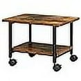 thumbnail image 3 of VASAGLE Industrial Under Desk Printer Stand 2-Tier Mobile Machine Cart with Shelf Heavy Duty Storage Rack for Office and Home Rustic Brown and Black UOPS002B01, 3 of 4