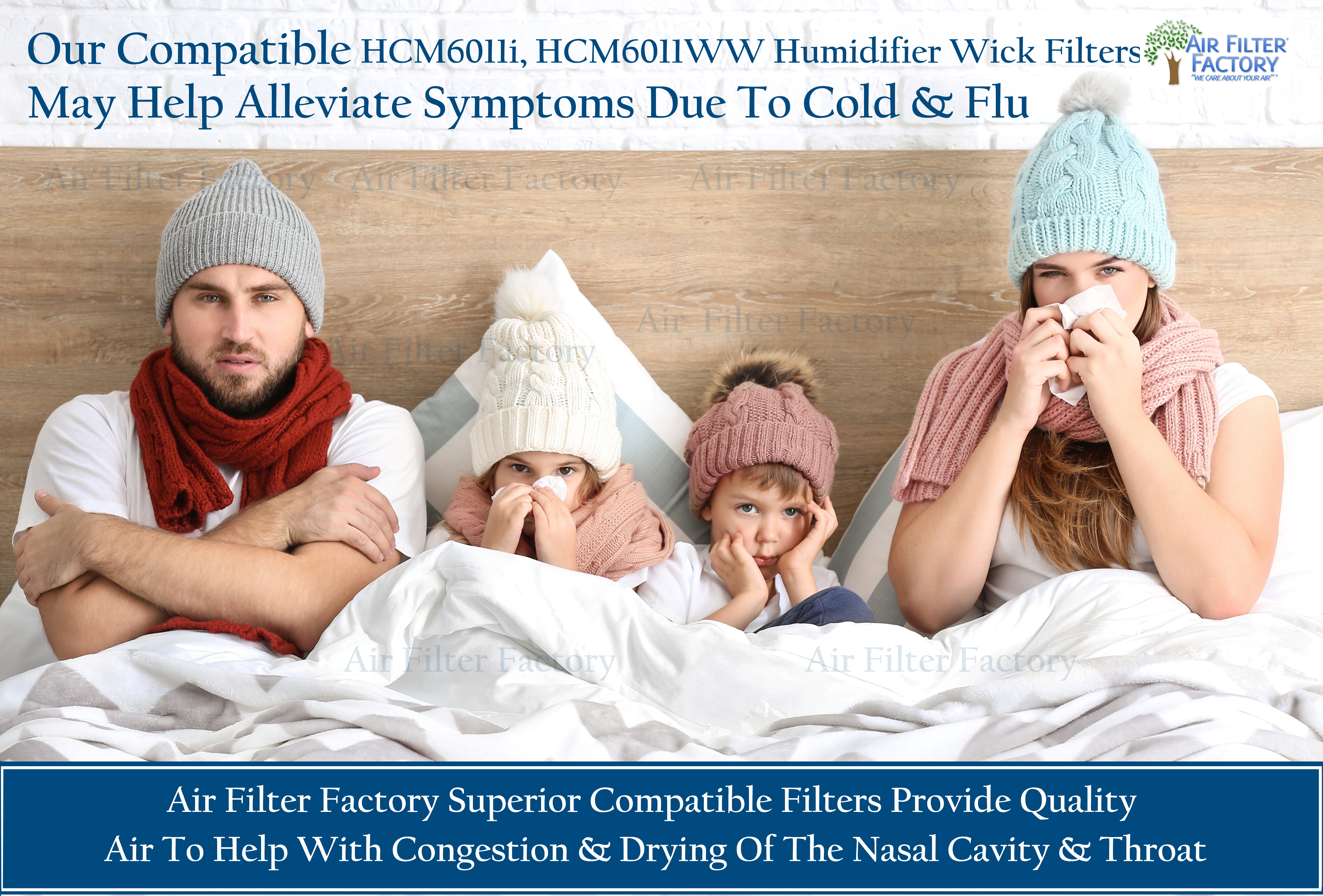 Air Filter Factory Replacement for HCM6011i, HCM6011WW Honeywell Humidifier Wick Filter 2-Pack (Sold without manufacturer warranty)