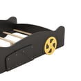 thumbnail image 3 of Noble House Full Size Race Car-Shaped Platform Bed with Front Storage, Pine Wood Frame, Black & Yellow, 3 of 10
