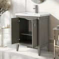 thumbnail image 5 of Vanity Art 24" Double Door Bathroom Vanity with Sink, Freestanding Storage Cabinet with Ceramic Top, and Removable Shelve, 5 of 8