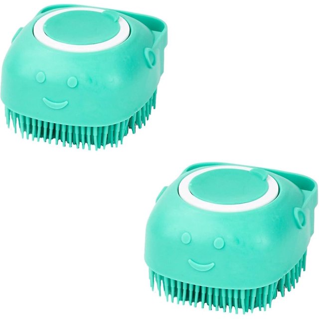 Paquete de 2 cepillos de baño para perros y gatos Cepillo de aseo para perros de goma de silicona Cepillo de masaje de silicona para cachorros Cepillo de limpieza para el cuidado del cabello