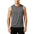 thumbnail image 3 of Plus Size Big & Tall Men's Summer Quick Dry Tank Top Muscle Singlet Crewneck Loose Fit Breathable Moisture Wicking Cooling Sports Gym Workout Training Casual Tops Sleeveless, 3 of 6