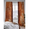 thumbnail image 3 of Sheer Curtains 84 Inches Long 2 Panels Set for Living Room, Burnt Orange Semi Sheer Curtains for Windows, Retro Oil Painting Modern Abstract Art Aesthetics Voile Window Treatments Rod Pocket Curtain, 3 of 7