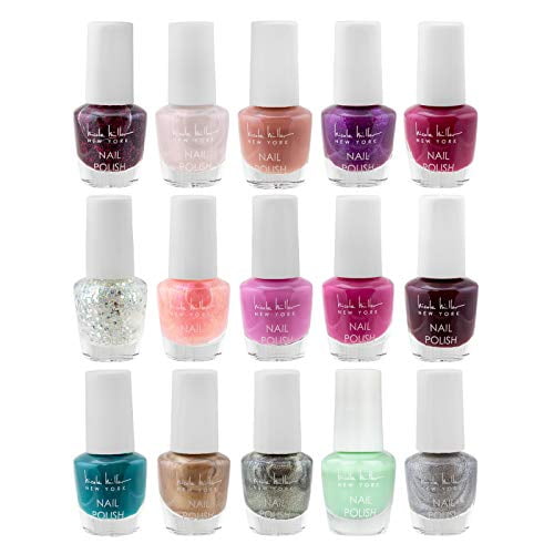 Nicole Miller Mini Nail Polish Set / Floral Collection /15 Metallic and