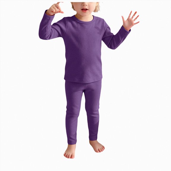 HFHAPW Toddler Boys Girls Pajama Sets Long Sleeve Top with Pants 2 Piece Pjs Set Fall Winter Sleepwear