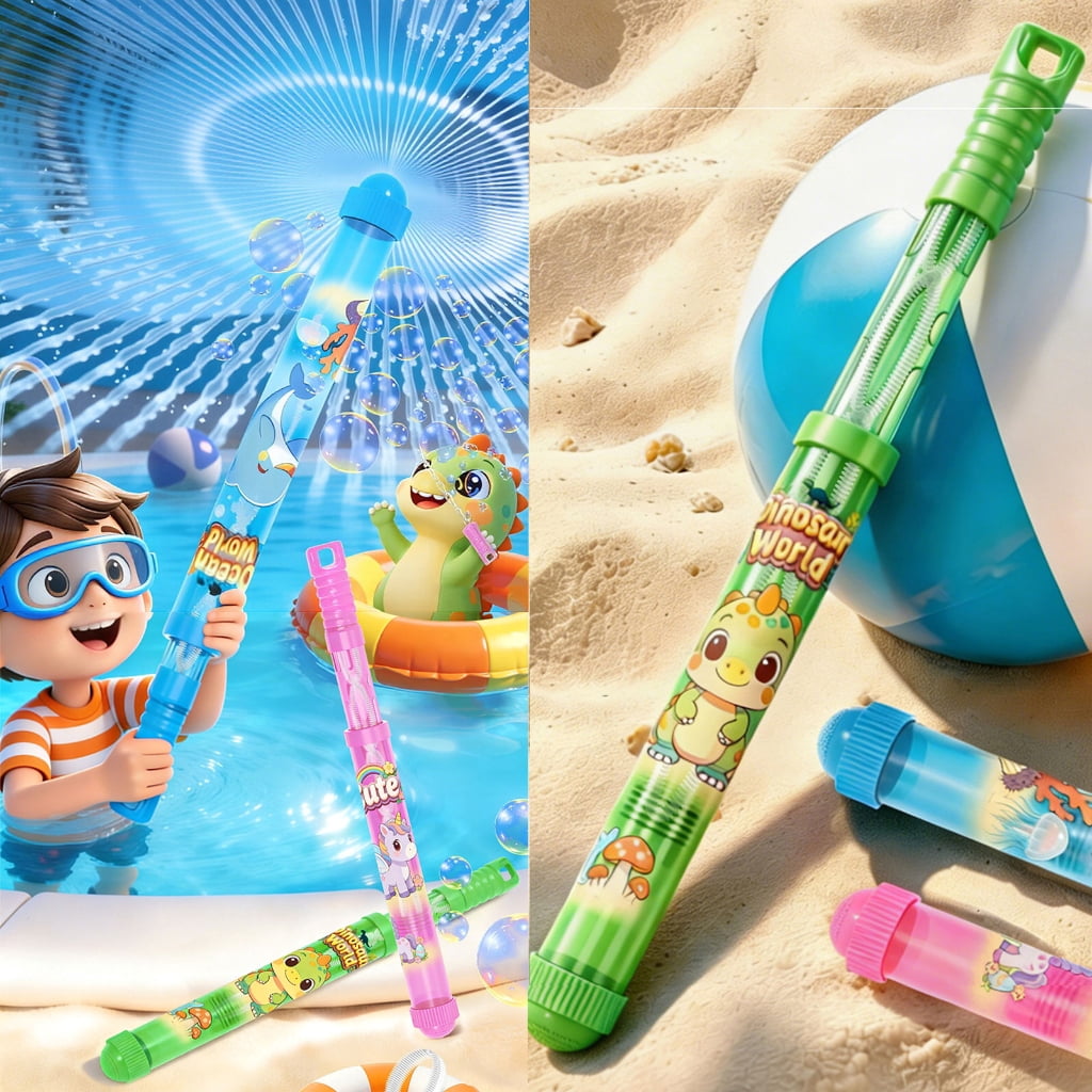 Miiottaa 6PCS Pull Back Type Water Shooter Bubble Wand Toy For Outdoor Water Adventures