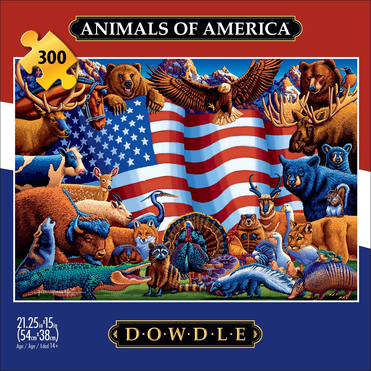 Buffalo Games 300-Piece Dowdle Animals of America Adult Interlocking Jigsaw Puzzle