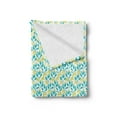 thumbnail image 2 of Botanical Soft Flannel Fleece Throw Blanket, Abstract Herbal Pattern with Leafy Stems Freshness of Spring, Cozy Plush for Indoor and Outdoor Use, 50" x 70", Turquoise Yellow Green, by Ambesonne, 2 of 5