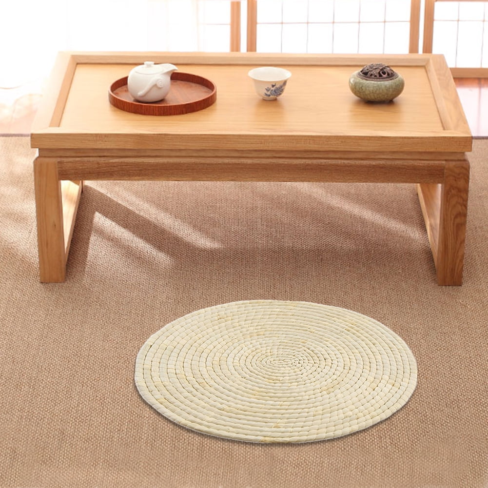 Japanese Traditional Tatami Cushion Round Braided Natural Cushion