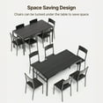 thumbnail image 4 of Aiho  Dining Table Set for 4-6 People, 7-Piece Large Dining Table Set With 6 Chairs,  Black, 4 of 8