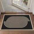 thumbnail image 2 of BERTHMEER 2'x3' Easy Jute Small Washable Rugs for Entryway Entrance Doorway Kitchen Laundry Farmhouse Indoor Outdoor Neutral Non Slip Jute Rugs Stripes Geometric Modern Doormats, Black, 2 of 8