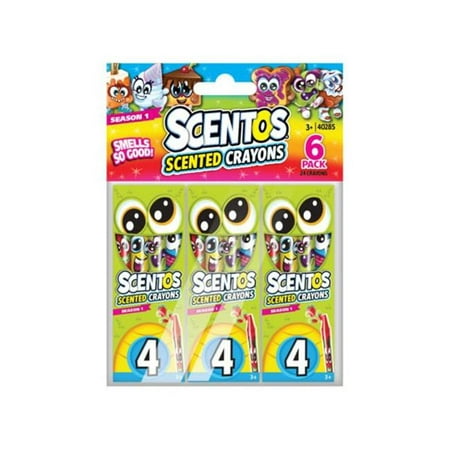 Kole Imports CA621-48 24 Scentos Scented Crayon Value Pack with 6 Packs of  4 Crayons, Pack of 48