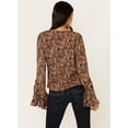 thumbnail image 3 of Idyllwind Women's Rouge Paisley Print Lace-Up Top Dark Blue X-Small  US, 3 of 4