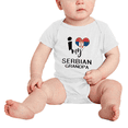 thumbnail image 2 of I Heart My Serbian Grandpa Love Flag Baby Romper (White, 6-12 Months), 2 of 5