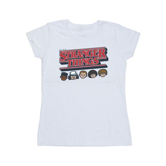 Netflix Womens Stranger Things Caricature Logo Cotton T-Shirt