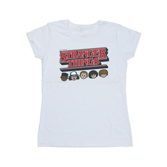Netflix T-Shirt en Coton pour Femmes Stranger Things à Logo Caricature