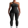 thumbnail image 1 of Women‘s One Shoulder Jumpsuit Ribbed One Piece Tank Tops Rompers Bodycon Solid Yoga Jumpsuits, 1 of 6