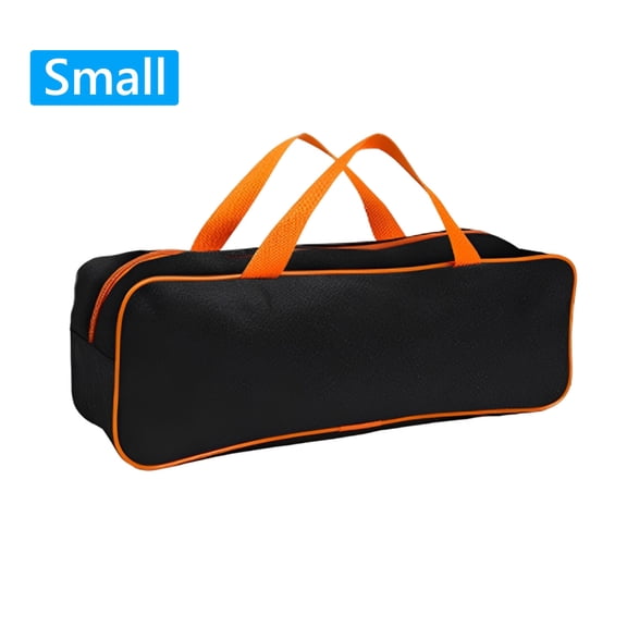 Waterproof Grill Tool Storage Bag for Blackstone, 600D Oxford Barbecue Utensil Organizer, Heavy Duty Carry Pouch for Camping RV Outdoor BBQ (Small Orange Black)