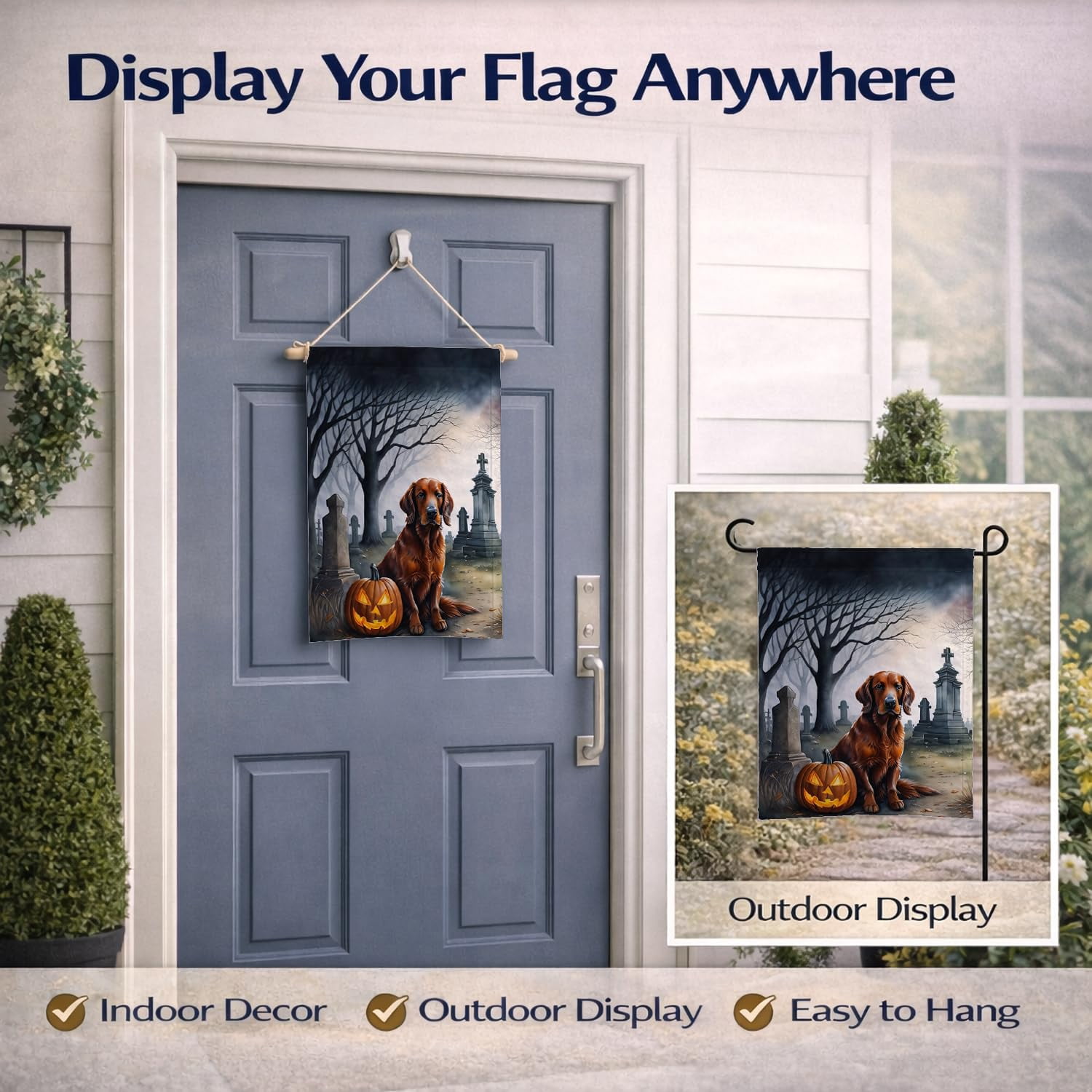 Irish Setter Spooky Halloween Garden Flag 11.25 in x 15.5 in