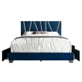 thumbnail image 3 of Home Design Hanover King Upholstered Storage Platform Bed Frame with Silver Acrylic Strip Headboard and Four Under-Drawers, Blue, Easy Assembly, 3 of 6