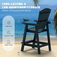 thumbnail image 5 of AreShark Tall Adirondack Chair Set of 2 with Removable Double Connecting Trays, Recycled HDPE with Wood Grain, Weather Resistant, Outdoor Adirondack Barstools, Navy, 5 of 10