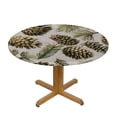 thumbnail image 3 of Orinice Pine Cones Pine Needles Round Table Cover Stain Resistant Washable Indoor Outdoor Tablecloth Kitchen Dining Wedding Parties 100% Polyester Fiber 38-42, 3 of 8