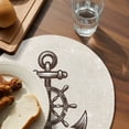 thumbnail image 3 of Nautical Anchor Round 15 Inch Placemats Set of 4, Vintage Coastal Rudder Farmhouse Beige HeatResistant Non Slip Place Mats for Dining Table, Wipeable Braided Kitchen Table Mats for Housewarming, 3 of 9