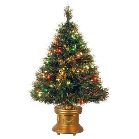 National Tree Pre Lit 36 Fiber Optic Ice Artificial Christmas With Revolving LED National Tree Pre Lit 36 Fiber Optic Ice Artificial Christmas With Revolving LED