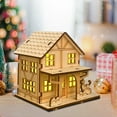 thumbnail image 3 of Lighted Handmade Wooden Christmas Village House Kit - DIY Craft Decoration for Home, Tabletop, Hand-Assembled Design with LED Lights, Durable Wood Material, Perfect Holiday Craft Project, B, 3 of 9