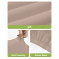 thumbnail image 4 of Warm Beige Bar Stool Covers Set of 4, Solid Color Farmhouse Beige Stretch Washable Bar Chair Covers with Backs, Removable Pub Counter Height Chair Cover for Kitchen Dining Room Cafe, 4 of 7
