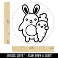 thumbnail image 2 of Bunny Carrot Friends Easter Self-Inking Rubber Stamp Ink Stamper - Red Ink - Medium 1 Inch, 2 of 7