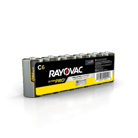 Rayovac UltraPro Alkaline, C Batteries, 6 Count