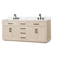 Keazile 80" Bathroom Vanity Quartz Countertop with Sink,2 Soft-Close ...