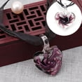 thumbnail image 2 of JUNTEX Murano Glass Pendant Necklace Purple Heart Flowers Ribbon Chain, 2 of 8