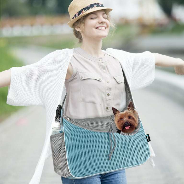 PetAmi Small Dog Sling Carrier, Soft-Sided Crossbody Puppy Carrying Purse  Bag, Adjustable Sling Pet Pouch to Wear Medium Dog Cat Travel, Dog Bag for