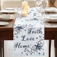 thumbnail image 3 of Table Runners 72 Inches Long Dress Scarves, Texas Star Country Farmhouse Kitchen/Dining Table Runner, Coffee Tablerunners, Blue Farmhouse Branches 14x72 Inch, 3 of 9