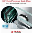 thumbnail image 6 of UKS04-50-55 Inch x 80 Inch Sliding Frameless Shower Door, 3/8" Tempered Glass with Easy-Cleaning Coating, Stainless Steel Rollers & SGCC-Certified Stability, 6 of 7