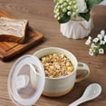 thumbnail image 3 of AmorArc Ceramic Soup Mugs with Handles and Lids,24 OZ Soup Cups Set of 2 with Terracotta Underside,Mug Bowls with Spoon for Soup/Cereal/Salad/Noodles/Ramen/Microware &Dishwasher Safe-Grey&Beige, 3 of 9