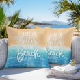 thumbnail image 3 of Throw Pillow Covers 24x24 Inch Set of 2, Blue Coastal Waterproof Outdoor Pillow Covers, Life Is Better At The Beach Beach Decorative Cushion Pillowcases for Couch, Sofa, Bed, Garden, Patio, 3 of 9
