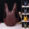 thumbnail image 2 of Primegos Faux Leather Backpack Waterproof Retro Wide Shoulder Straps Vest Shape Load-Reducing Bag for School Work Travel, 2 of 8